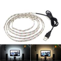 USB Power SMD 3528 epoxy LED strip licht kerst Bureau decor lamp voor TV achtergrondverlichting lengte: 2m (wit licht)