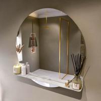 MONDIAZ SPOT spiegel rond 100cm met Spiegelplanchet kleur Glace.