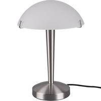 LED Tafellamp E14 - Moderne Nikkel Metaal met Wit Glas