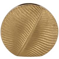 Bloemenvaas Inga Leaf - plat model - goud - 42 x 15 cm - moderne vaas - bladmotief