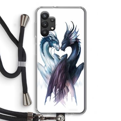 Yin Yang Dragons: Samsung Galaxy A32 5G Transparant Hoesje met koord
