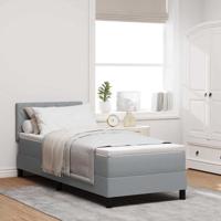 Boxspring Bed met Matras & LED Licht Grijs 80x200 cm Stof