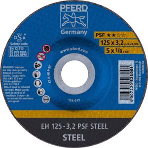 PFERD PSF STEEL 61720226 Doorslijpschijf gebogen 125 mm 25 stuk(s) Staal