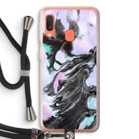 Pastel zwart: Samsung Galaxy A20e Transparant Hoesje met koord