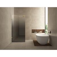 Wiesbaden Less Inloopdouche Links - 900x2000x8mm - Nano Spiegelrook naar Helder Glas - Geborsteld Messing