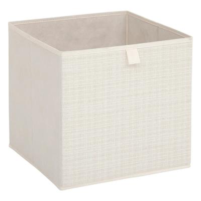 Opbergbox kastmand - beige/tweed - 31 x 31 x 31 cm - opbergers