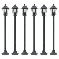 vidaXL Paalverlichting voor tuin E27 110 cm aluminium donkergroen 6 st