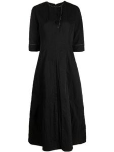 SHIATZY CHEN robe mi-longue à boutons fleur - Noir