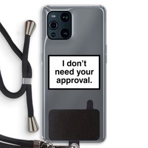 Don't need approval: Oppo Find X3 Transparant Hoesje met koord