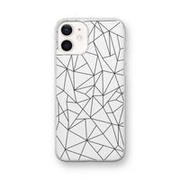 Geometrische lijnen zwart: iPhone 12 mini Transparant Hoesje