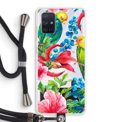 Papegaaien: Samsung Galaxy A71 Transparant Hoesje met koord