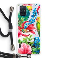 Papegaaien: Samsung Galaxy A71 Transparant Hoesje met koord