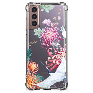 Samsung Galaxy S21 Plus Case Anti-shock Bird Flowers