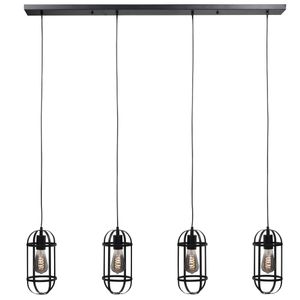 Longo 4 lichts zwart hanglamp