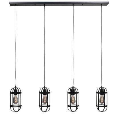 Longo 4 lichts zwart hanglamp