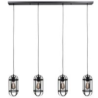Longo 4 lichts zwart hanglamp