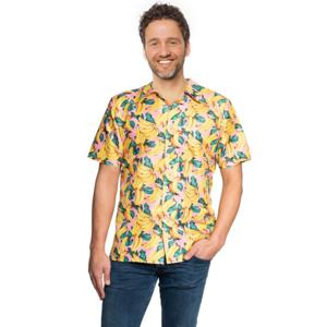 Tropical party Hawaii blouse heren - banaan - geel - carnaval/themafeest