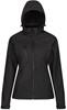 SALE! Regatta RG702 Womens Venturer 3-layer Printable Hooded Softshell Jacket - Black - Maat 36 (10)