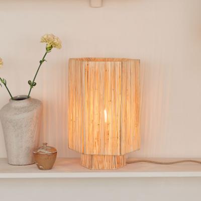GOOD&MOJO Tafellamp 'Panama' Raffia, 36cm, kleur Naturel