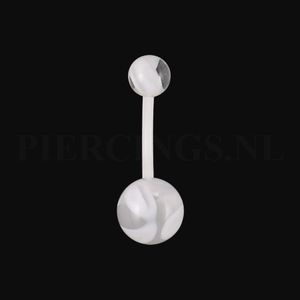 Navelpiercing flexibel wit