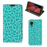 Samsung Galaxy Xcover 5 | Bookcase | Cracks Blue