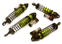 Integy Billet Machined Piggyback shock set, Green - Traxxas Stampede 4x4 & Rustler 4x4