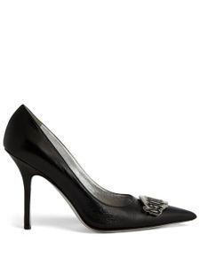 DSQUARED2 mules en cuir à plaque logo 100 mm - Noir