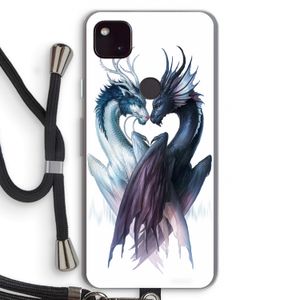 Yin Yang Dragons: Pixel 4a 5G Transparant Hoesje met koord