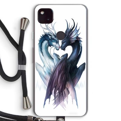 Yin Yang Dragons: Pixel 4a 5G Transparant Hoesje met koord
