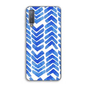 Blauwe pijlen: Samsung Galaxy A7 (2018) Transparant Hoesje