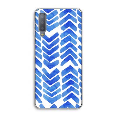 Blauwe pijlen: Samsung Galaxy A7 (2018) Transparant Hoesje