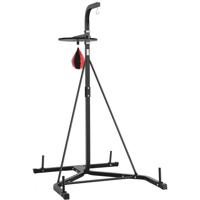 VEVOR 2 in 1 bokszakstandaard trainingsapparatuur zandzakframe van staal, in hoogte verstelbare bokszakhouder (draagvermogen 65 kg), fitnessapparatuurstandaard bokstrainer speedbagstandaard voor sportschool