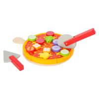 Small Foot Houten Snijen Speeleten Pizza Set, 21dlg. - thumbnail