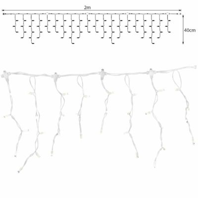 LED kerstverlichting 2400K sier uitvoering 20 strings 184 ledjes 2 meter 36V transparante kabel Nieuw koppelbaar tot 20 meter