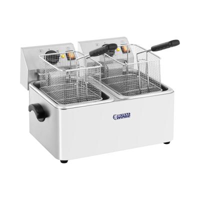 Elektrische friteuse - 2 x 8 l - 5000 W - EGO thermostaat - Royal Catering