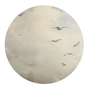 Muurcirkel Vintage Vogels 80 cm