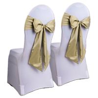 Stoel decoratie strik - 30x - goud - Bruiloft stoel versiering - Satijn sjerp aankleding - 275 cm
