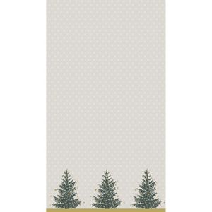 Kerst versiering papieren tafelkleed grijs/goud kerstbomen grijs/goud met kerstboom print 138 x 220 cm   -