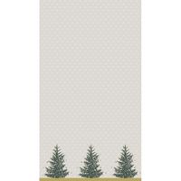 Kerst versiering papieren tafelkleed grijs/goud kerstbomen grijs/goud met kerstboom print 138 x 220 cm   - - thumbnail