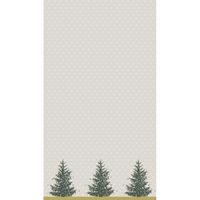 Kerst versiering papieren tafelkleed grijs/goud kerstbomen grijs/goud met kerstboom print 138 x 220 cm   -