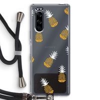 Ananasjes: Sony Xperia 5 Transparant Hoesje met koord