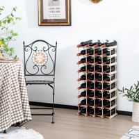 Wijnrek van Hout Wijnrek voor 36 Flessen met Stabiele Structuur van Massief Hout Wijnrek met 5 Niveaus 44,5 x 24 x 86 cm
