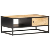 Salontafel met bewerkte deur 90x55x36 cm ruw mangohout
