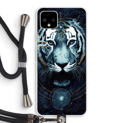 Darkness Tiger: Pixel 4 XL Transparant Hoesje met koord
