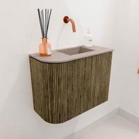 Toiletmeubel Mondiaz Joya Dlux | 51.6 cm | Meubelkleur Dusk | Faye wastafel Saba Wasbak Rechts | Zonder kraangat(en) Toiletmeubel Mondiaz Joya Dlux | 51.6 cm | Meubelkleur Dusk | Faye wastafel Saba Wasbak Rechts | Zonder kraangat(en)