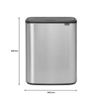 Brabantia Bo Touch Bin 2 x 30 L - Vingerafdrukvrij - Zilver - thumbnail