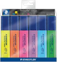 Staedtler Markeerstift Textsurfer Classic etui van 6 stuks: geel, oranje, roze, paars, blauw en groen