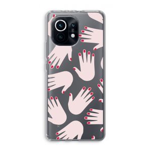 Hands pink: Xiaomi Mi 11 Transparant Hoesje
