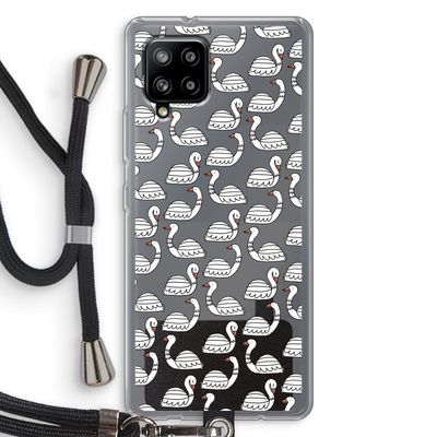 Zwanen: Samsung Galaxy A42 5G Transparant Hoesje met koord