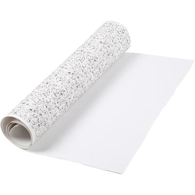 Creativ Company Faux leather papier, b: 49,5 cm, met folie,bedrukt, 350 gr, wit, 1 m/ 1 rol